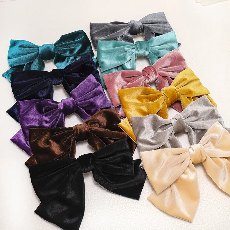 Korean Velvet Big Bow Hair Clip Fashion Women Hairpin