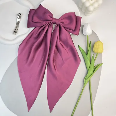 Women's Oversized Bow Satin Hair Clip Spring Clip