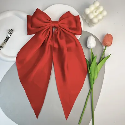 Women's Oversized Bow Satin Hair Clip Spring Clip