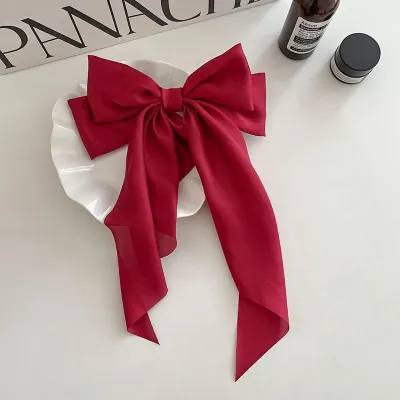 Women's Oversized Bow Satin Hair Clip Spring Clip