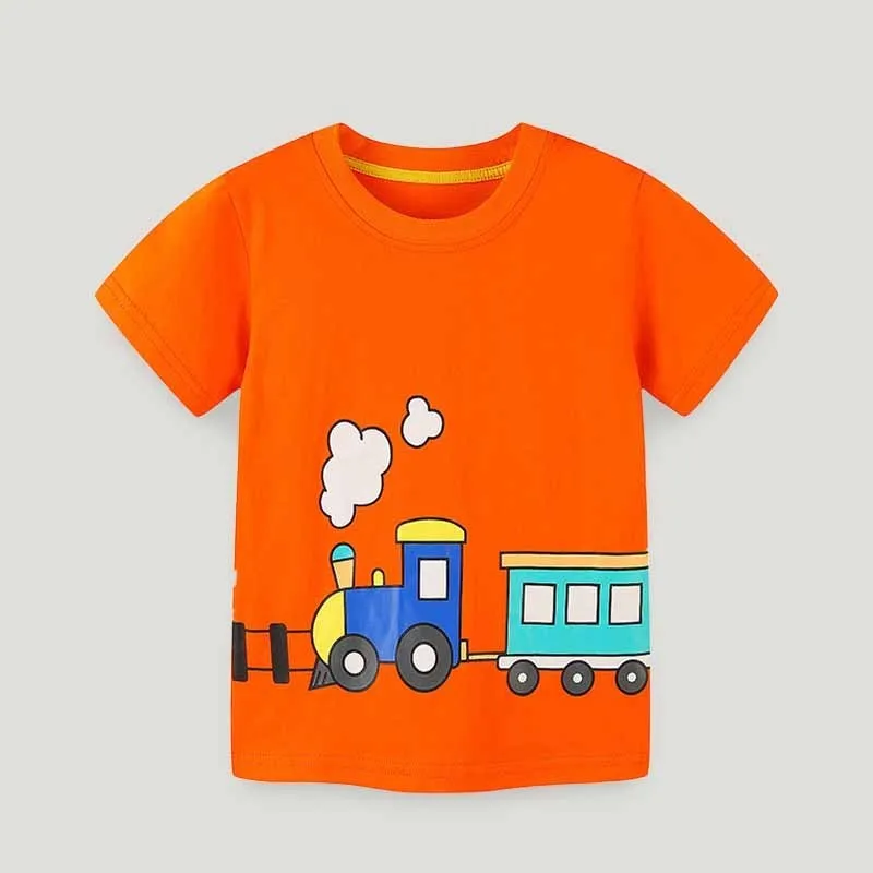 Kids Toddler Boys Casual Cartoon Print Short Sleeve Crewneck T-Shirt