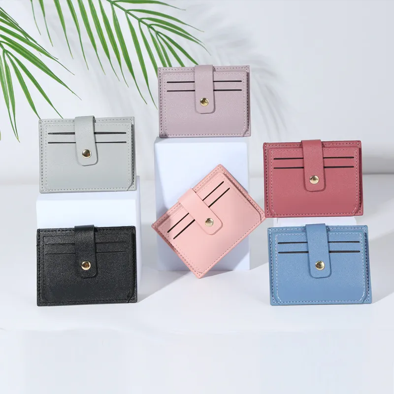 Women Simple Fashion Solid Color Drawstring Snap Wallet