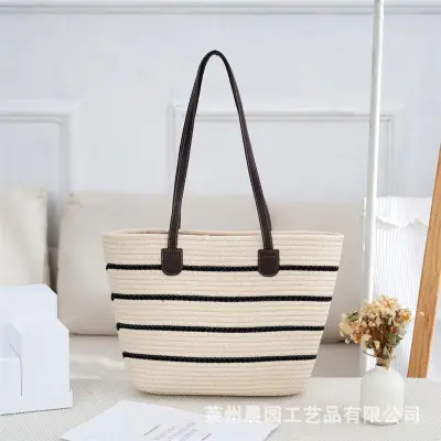 Simple Large Capacity Straw Woven Tote Shoulder Bag