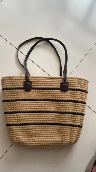 Simple Large Capacity Straw Woven Tote Shoulder Bag