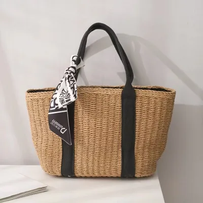 Simple Large Capacity Straw Woven Tote Bag