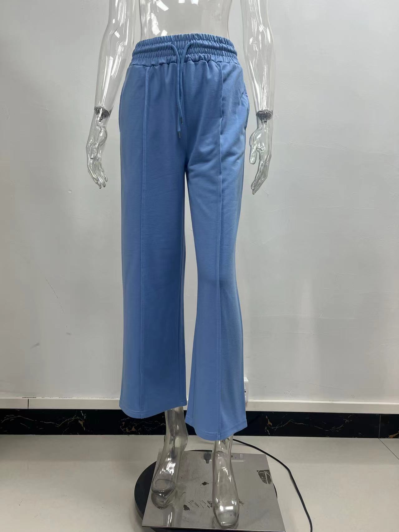 Wholesale Women Fashion Casual Drawstring Elastic Waist Wide
