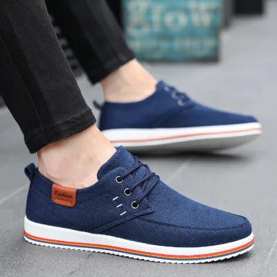 Men Casual Canvas Shoes Youth Trend Low Top Lace Up