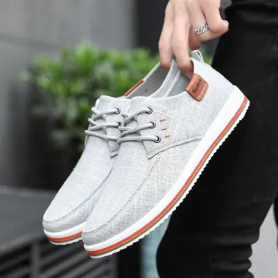 Men Casual Canvas Shoes Youth Trend Low Top Lace Up