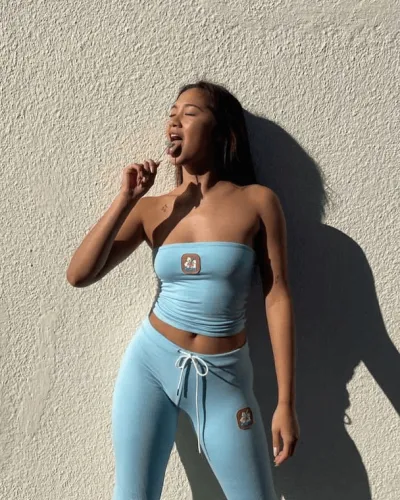 Women Fashion Sexy Embroidered Tube Top High Waist Flared Pants Two-Piece Set