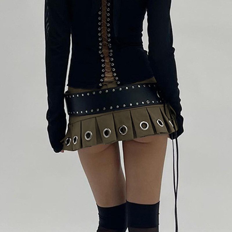 Wholesale Women Fashion Punk Lace-Up Leather Belt Mini