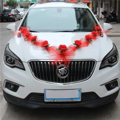 Simple Creative Wedding Car Head Flower Arrangement European Style Simulation Flower Rattan Decor 160CM