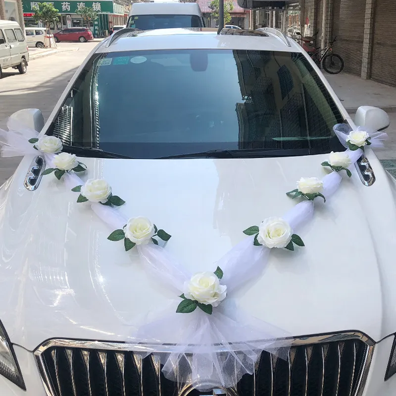 Simple Creative Wedding Car Head Flower Arrangement European Style Simulation Flower Rattan Decor 160CM