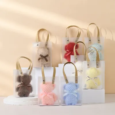 Creative Coral Fleece Bear Shaped Towel Party Gift 30x30 cm