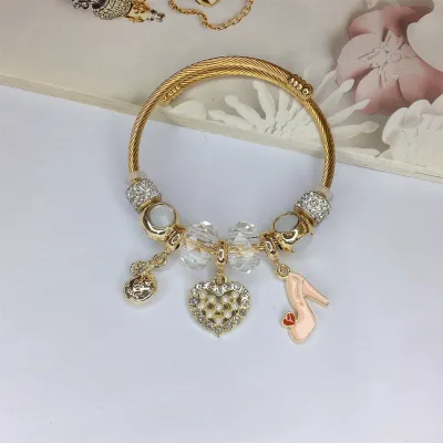 Women Fashion Cute Bear Stainless Steel Bracelet