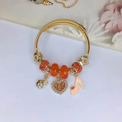 Women Fashion Cute Bear Stainless Steel Bracelet