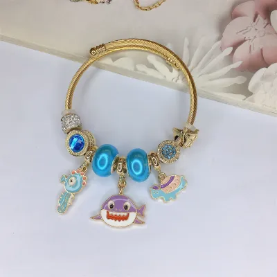 Women Fashion Cute Bear Stainless Steel Bracelet
