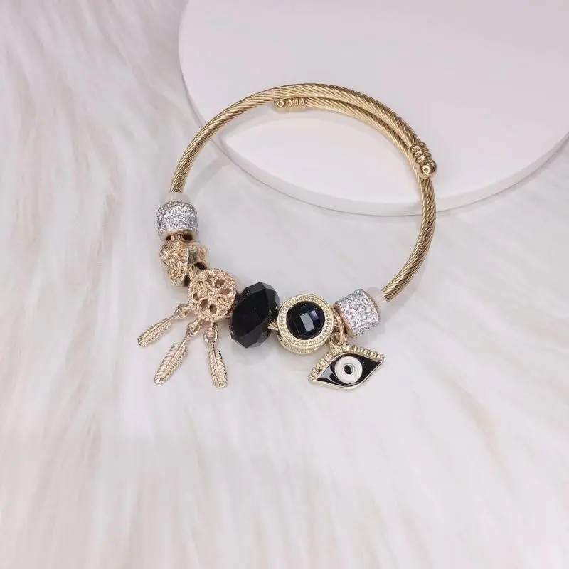 Women Fashion Simple Devil Eye Dreamcatcher Bracelet