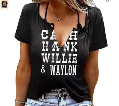 Women Sexy Letter Slogan Print V-Neck Tank Top