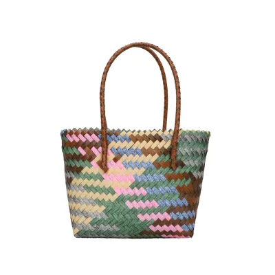 Vintage Large Capacity PVC Woven Bag Handbag