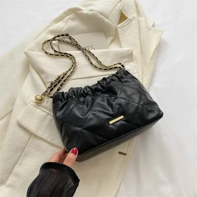 Women Simple And Fashionable Rhombic Stitching PU Shoulder Bag