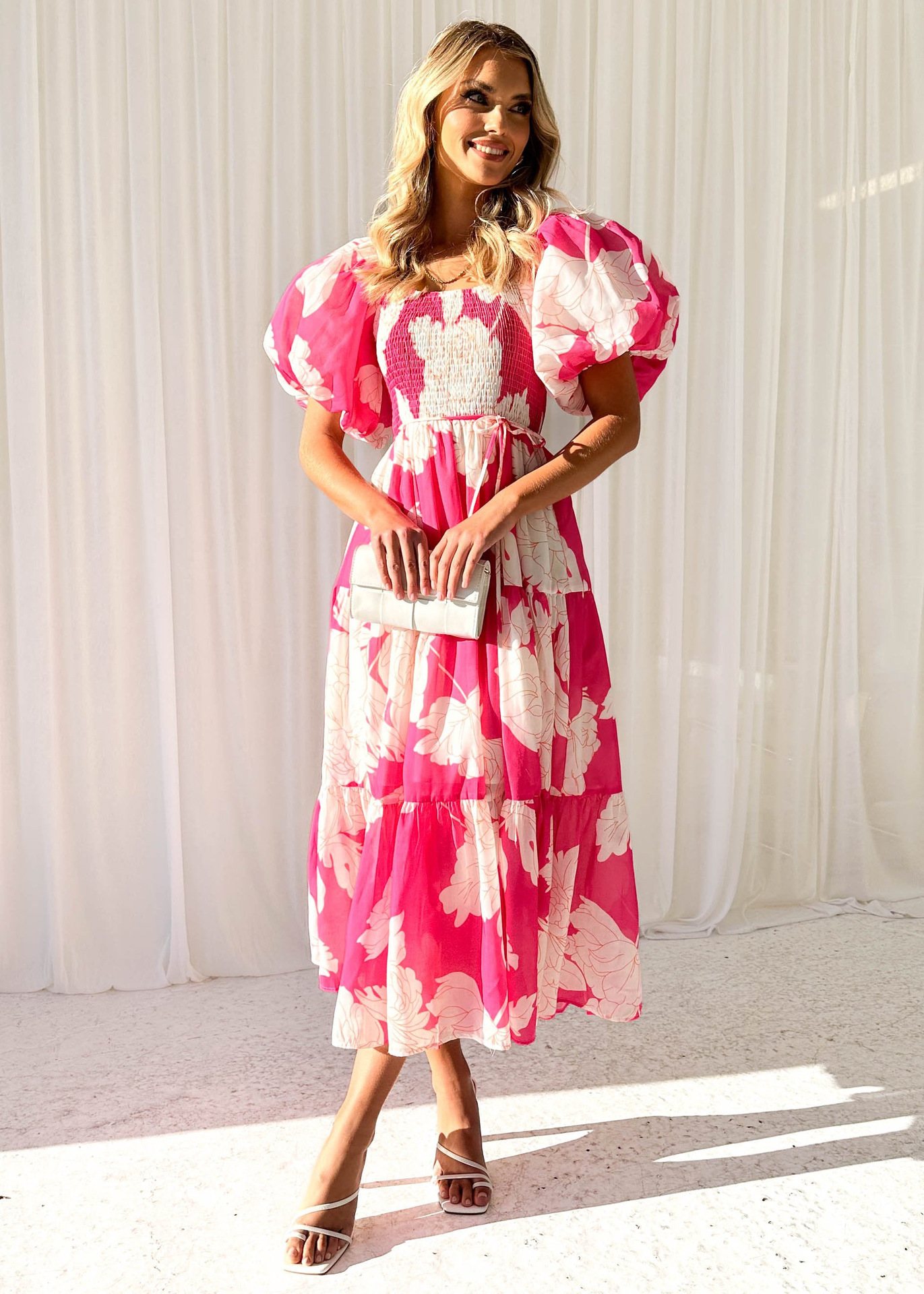 【新品タグ付き】Floral Power Shoulder Mini Dress 81LoAqI3VAL._UY1000_.jpg