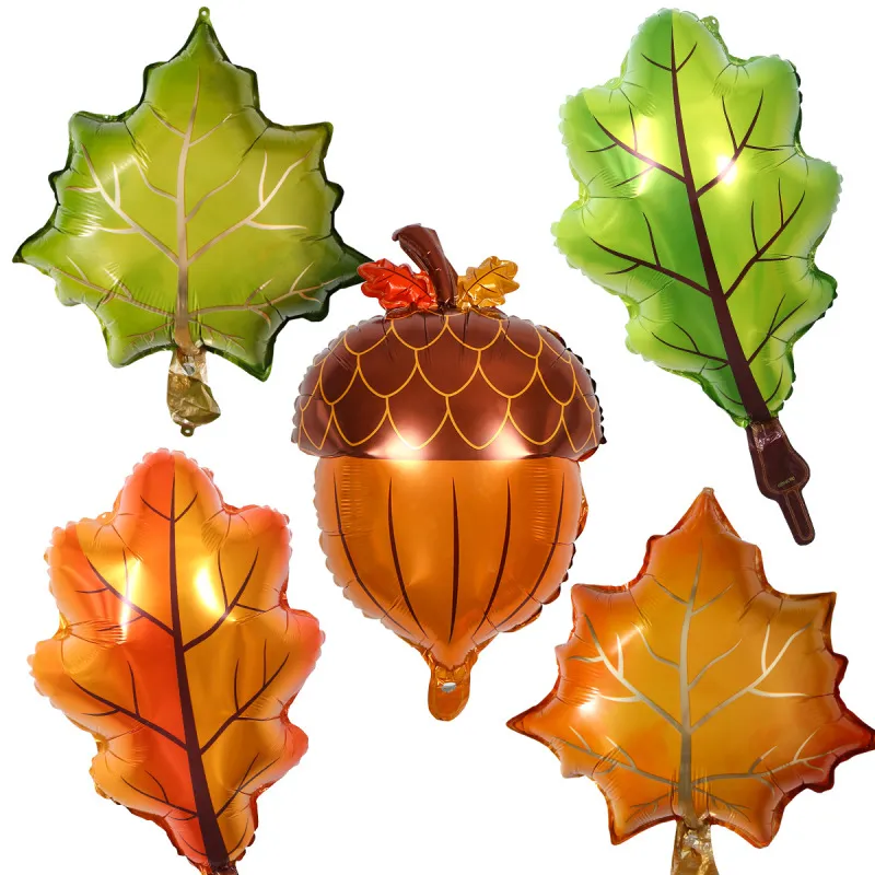 Creative Party Cartoon Maple Leaf Shape Aluminum Film Balloon Decoration