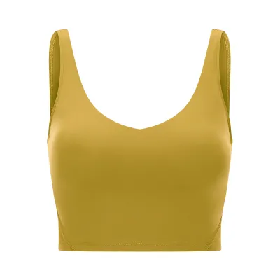Women Yoga Solid Color Shockproof Running High Intensity Sports Bra