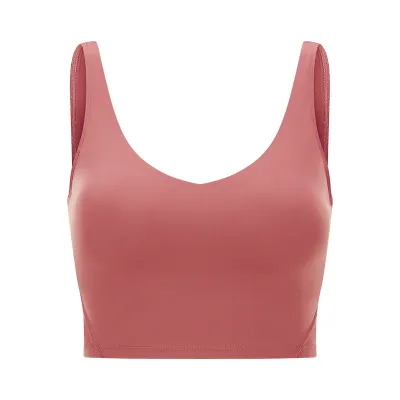 Women Yoga Solid Color Shockproof Running High Intensity Sports Bra
