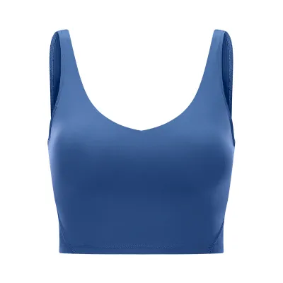Women Yoga Solid Color Shockproof Running High Intensity Sports Bra