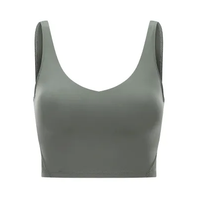 Women Yoga Solid Color Shockproof Running High Intensity Sports Bra