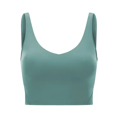 Women Yoga Solid Color Shockproof Running High Intensity Sports Bra