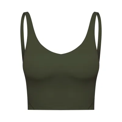 Women Yoga Solid Color Shockproof Running High Intensity Sports Bra