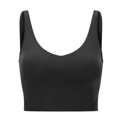 Women Yoga Solid Color Shockproof Running High Intensity Sports Bra
