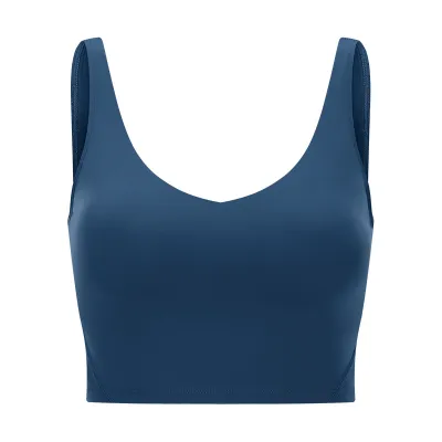 Women Yoga Solid Color Shockproof Running High Intensity Sports Bra