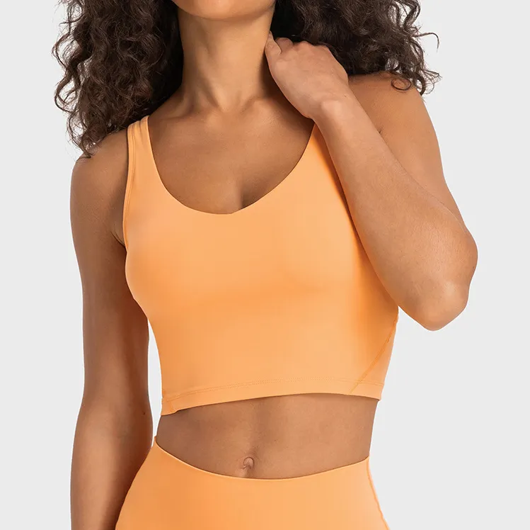Women Yoga Solid Color Shockproof Running High Intensity Sports Bra