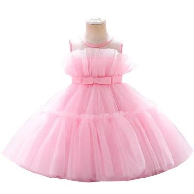 Kids Toddler Girls Mesh Sleeveless Party Tutu Princess Dress