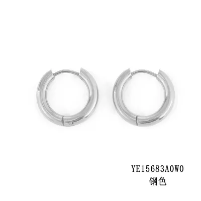 Women Simple Stainless Steel Circle Earrings