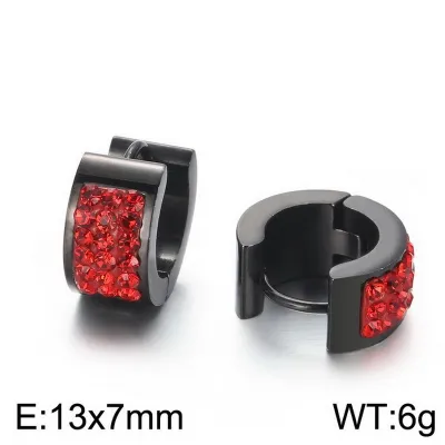 Women Simple Fashion Stainless Steel Rhinestone Earrings