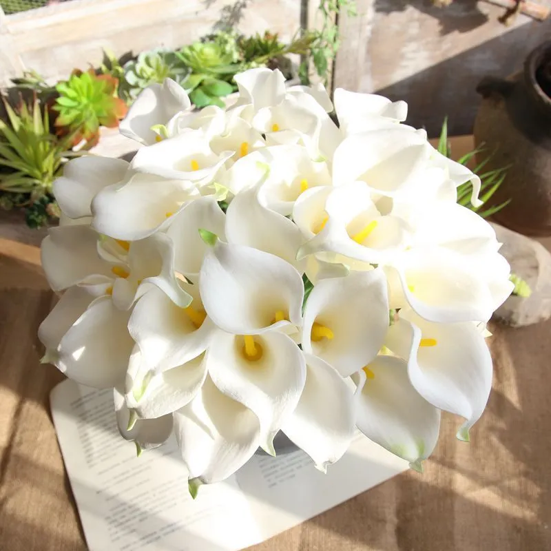 Simple Creative Home Wedding Simulation Mini Calla Yellow Core Plastic Bottle Flower Decoration