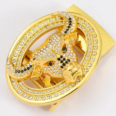 Men Fashion Business Metal Rhinestone Accessories Automatic Belt