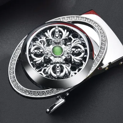 Men Fashion Business Metal Rhinestone Automatic Belt Buckle