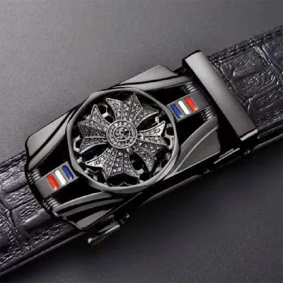 Men Fashion Business Metal Rhinestone Automatic Belt Buckle