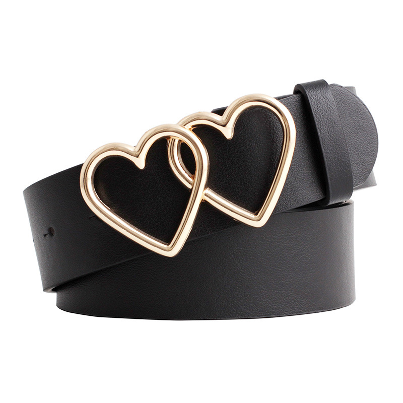 Wholesale Simple Heart-Shaped Double Buckle Belt