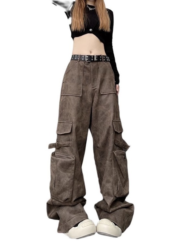 Wholesale Casual Street Women Vintage Suede Biker Straight