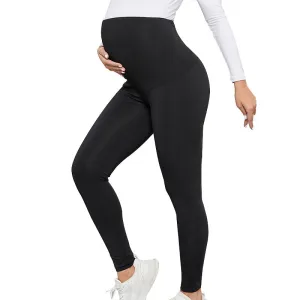 Maternity High Waist Tight Hip Lifting Yoga Pants Solid Color