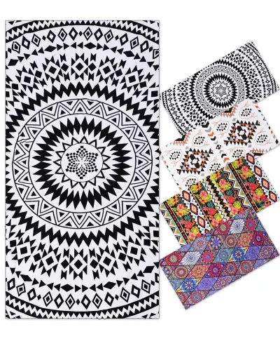Microfiber Beach Towel Tie-Dye Bohemian Flamingo Cool Travel Pool Towel