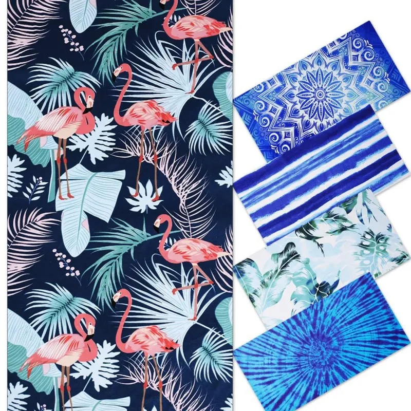 Microfiber Beach Towel Tie-Dye Bohemian Flamingo Cool Travel Pool Towel