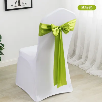 Simple Wedding Satin Ribbon Chair Cover Bow Decoration