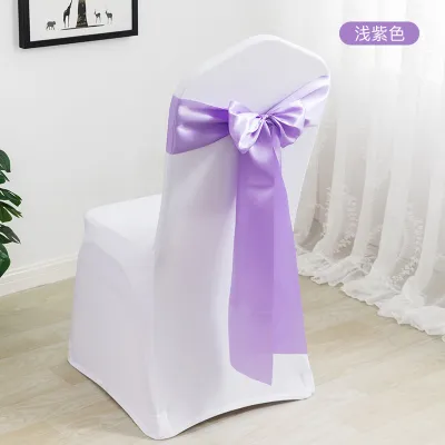 Simple Wedding Satin Ribbon Chair Cover Bow Decoration