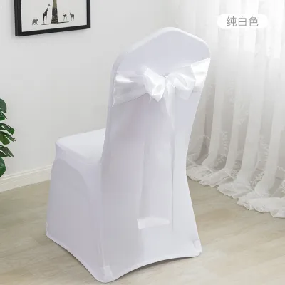 Simple Wedding Satin Ribbon Chair Cover Bow Decoration
